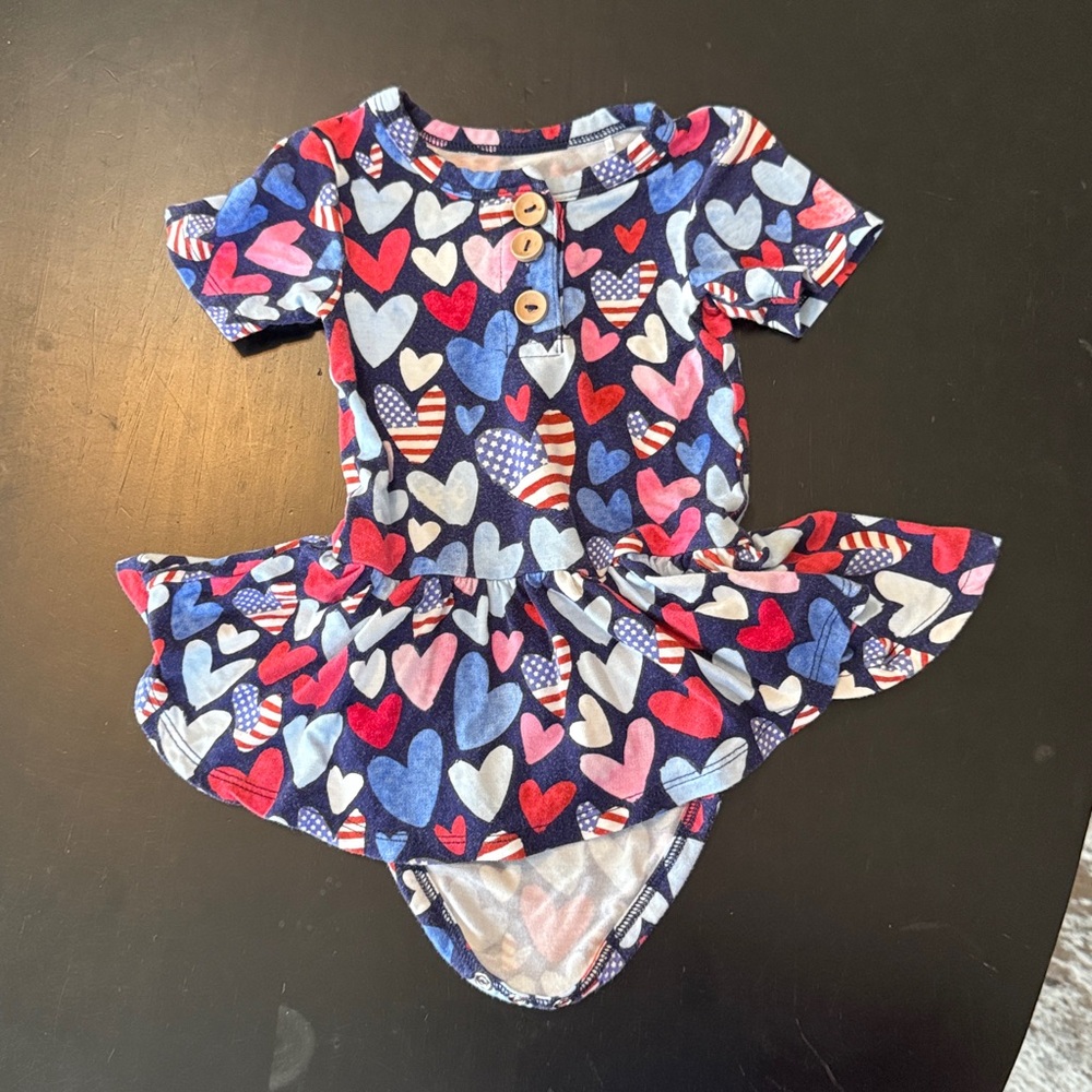 Posh Peanut Multicolor Heart Baby Dress